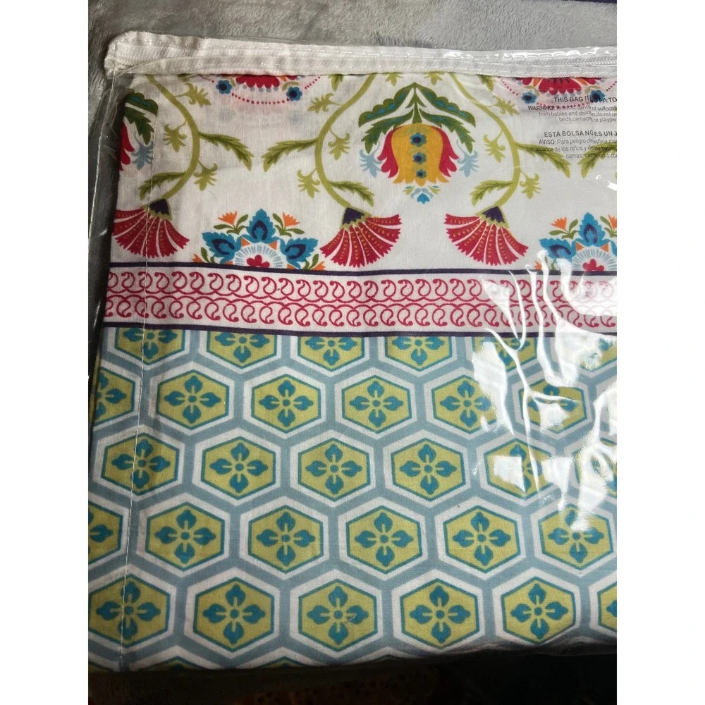 Thalia Valance 84x21 Red Gold‎ Blue Floral Geometric Window Home Decor